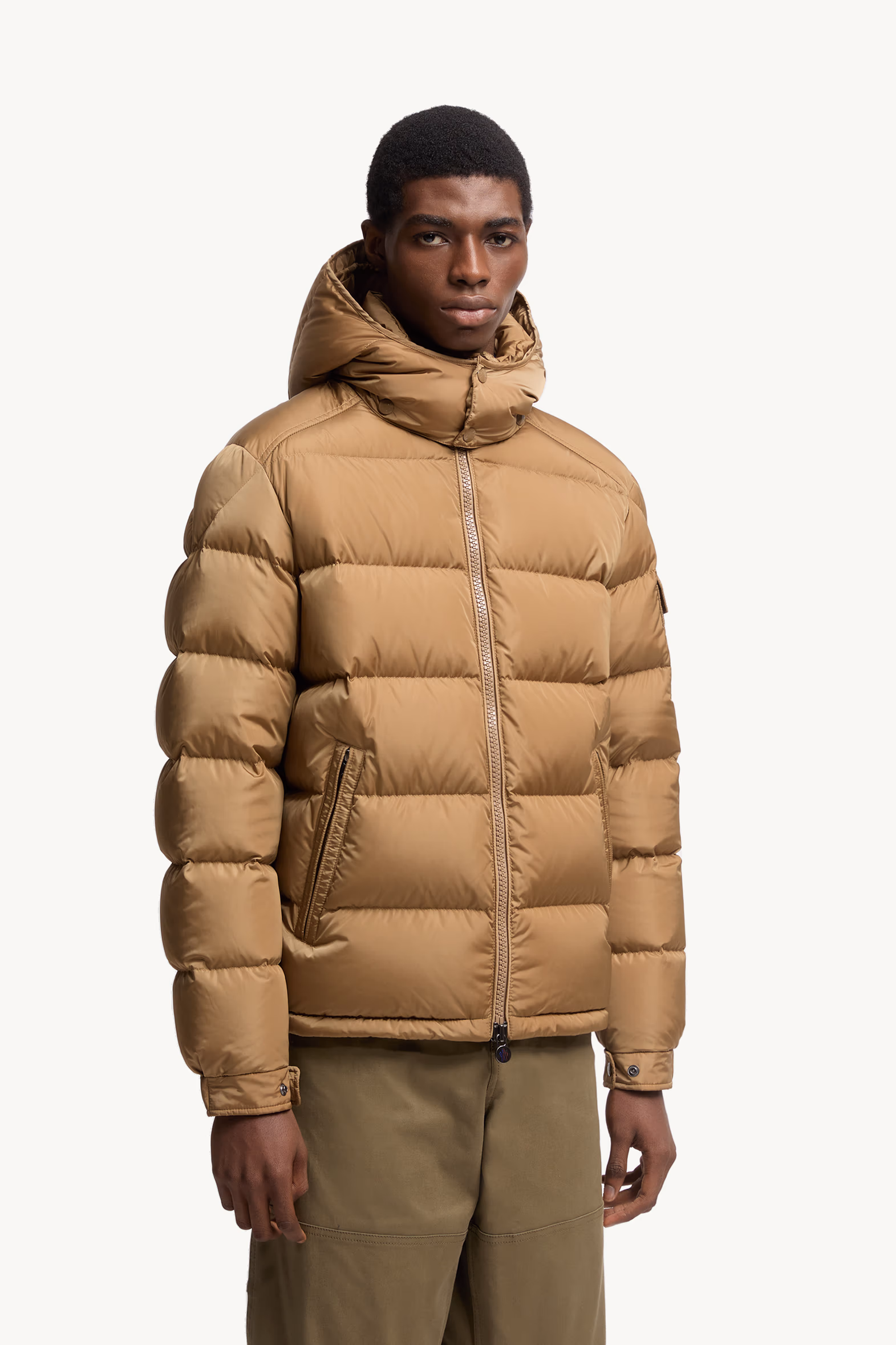 Doudoune courte à capuche Moncler Maya Hommes Beige Moncler 3